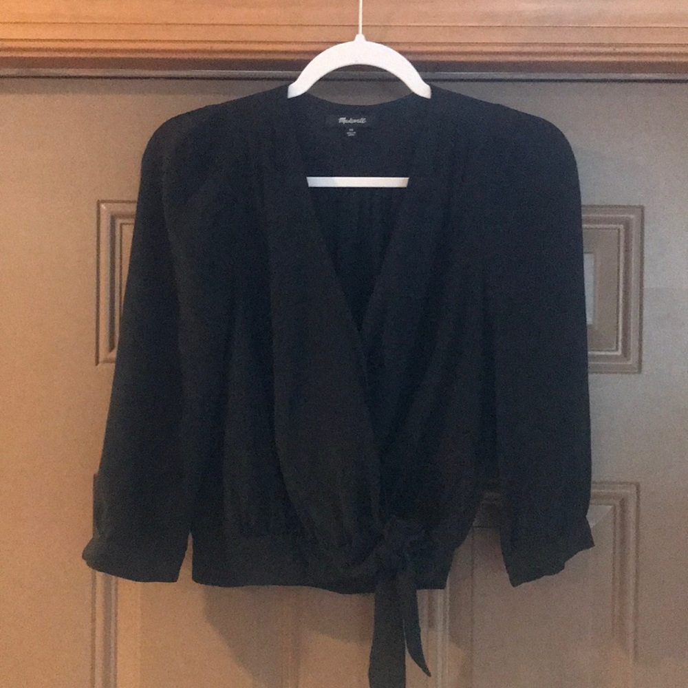 Madewell tie front blous